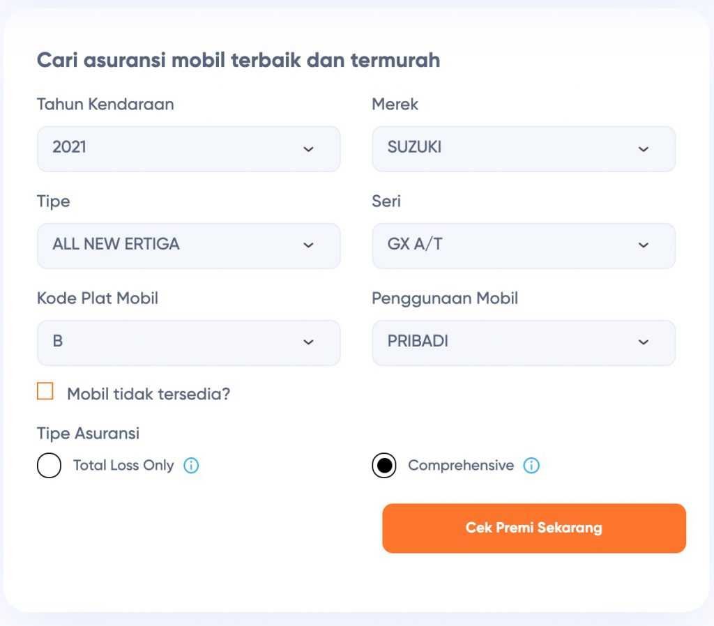 Simulasi Perhitungan Premi Asuransi Mobil - All Risk dan TLO Simulasi Perhitungan Premi Asuransi Mobil - All Risk dan TLO